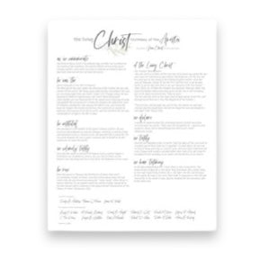 Faith Prints-Articles of Faith, The Family Proclamation, The Restoration, The Living Christ